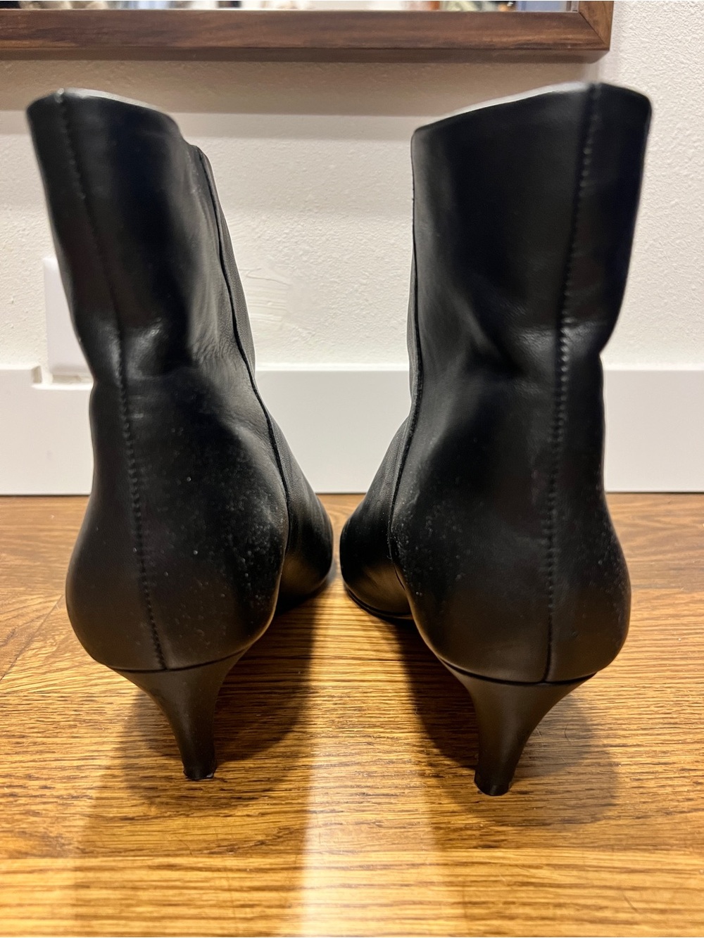 Dolce Vita Black Leather Kitten Heel Boots - Picture 6 of 11